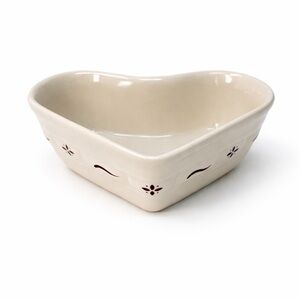 Longaberger Woven Traditions Red Heart Ceramic Sweetheart Dish USA Made